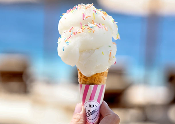 DD Scoop ice cream at D Resort Gocek, a poolside summer treat