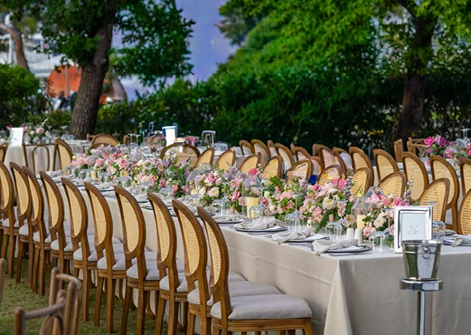 Wedding table detail at D Resort Gocek with romantic celebration decor