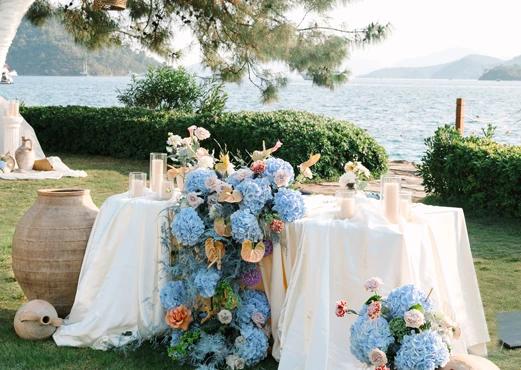 Celebration corner at D Resort Gocek for a seaside wedding